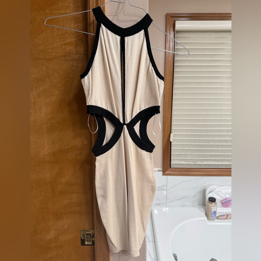 Windsor Black and Cream Backless Dress